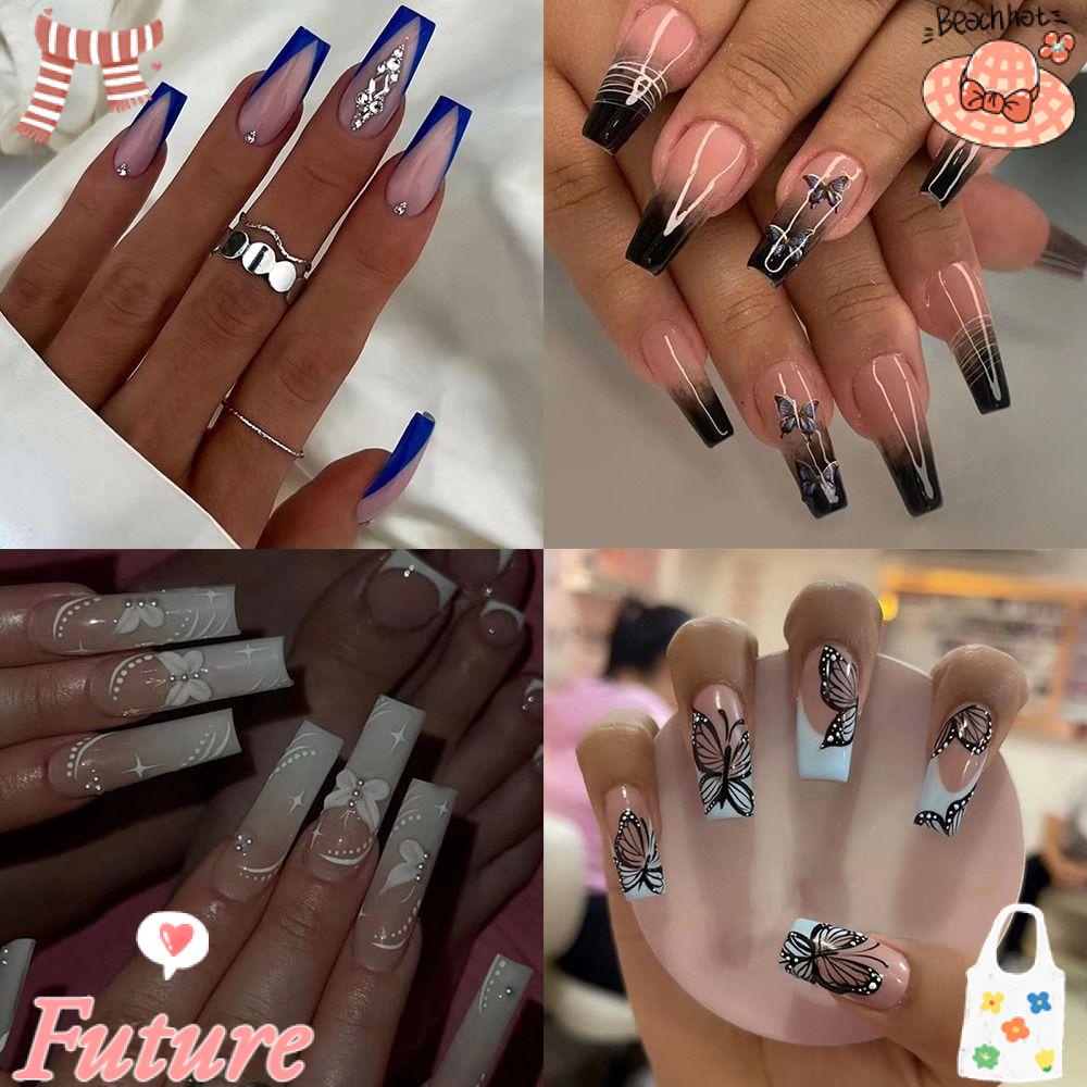 Bộ 24 Móng Tay Giả Che Phủ Toàn Diện Tháo Rời Được DIY