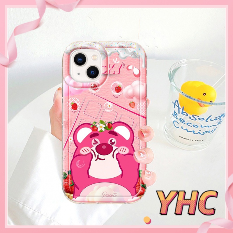 Ốp Lưng iPhone Túi khí gấu dâu tây hoạt hình TPU trong suốt bảo vệ vỏ điện thoại máy ảnh Cho Iphone 6 / 6S / 6splus / se / 7 / 7plus / 8 / 8plus / X / xs / xsmax / 11 / 12 / 13 / 14 / Plus / pro / pro max-743