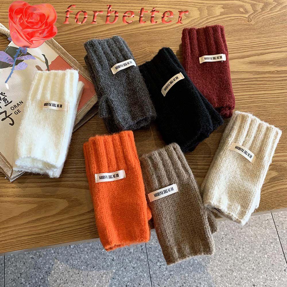 Găng Tay Len Hở Ngón Màu Sắc Đơn Giản Giữ Ấm Mùa Thu Cho Nam