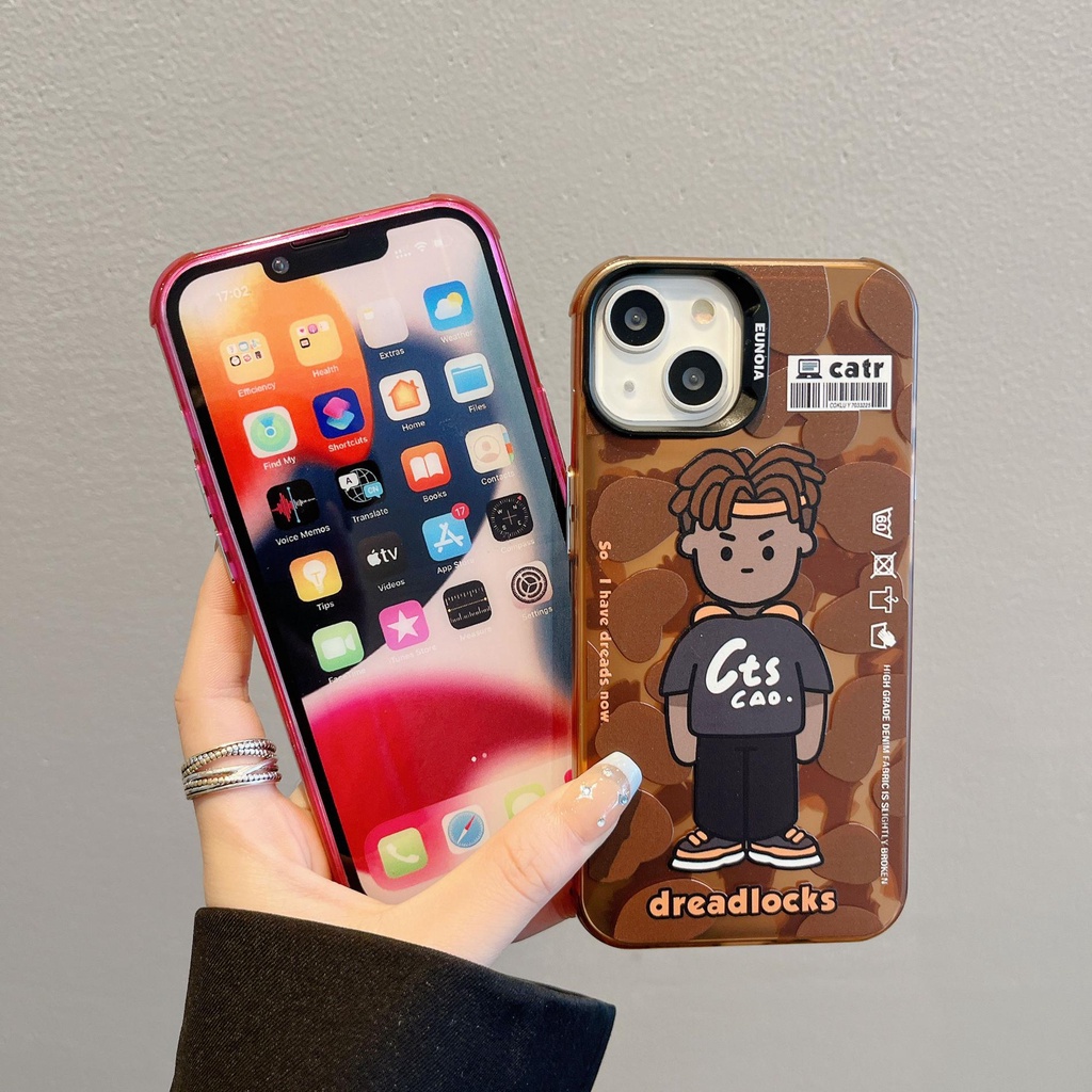 Ốp Điện Thoại Tpu Dẻo Trong Suốt Họa Tiết Hoạt Hình Màu Bạc Thời Trang Chống Sốc Cho iPhone 14 13 12 11 Pro Max