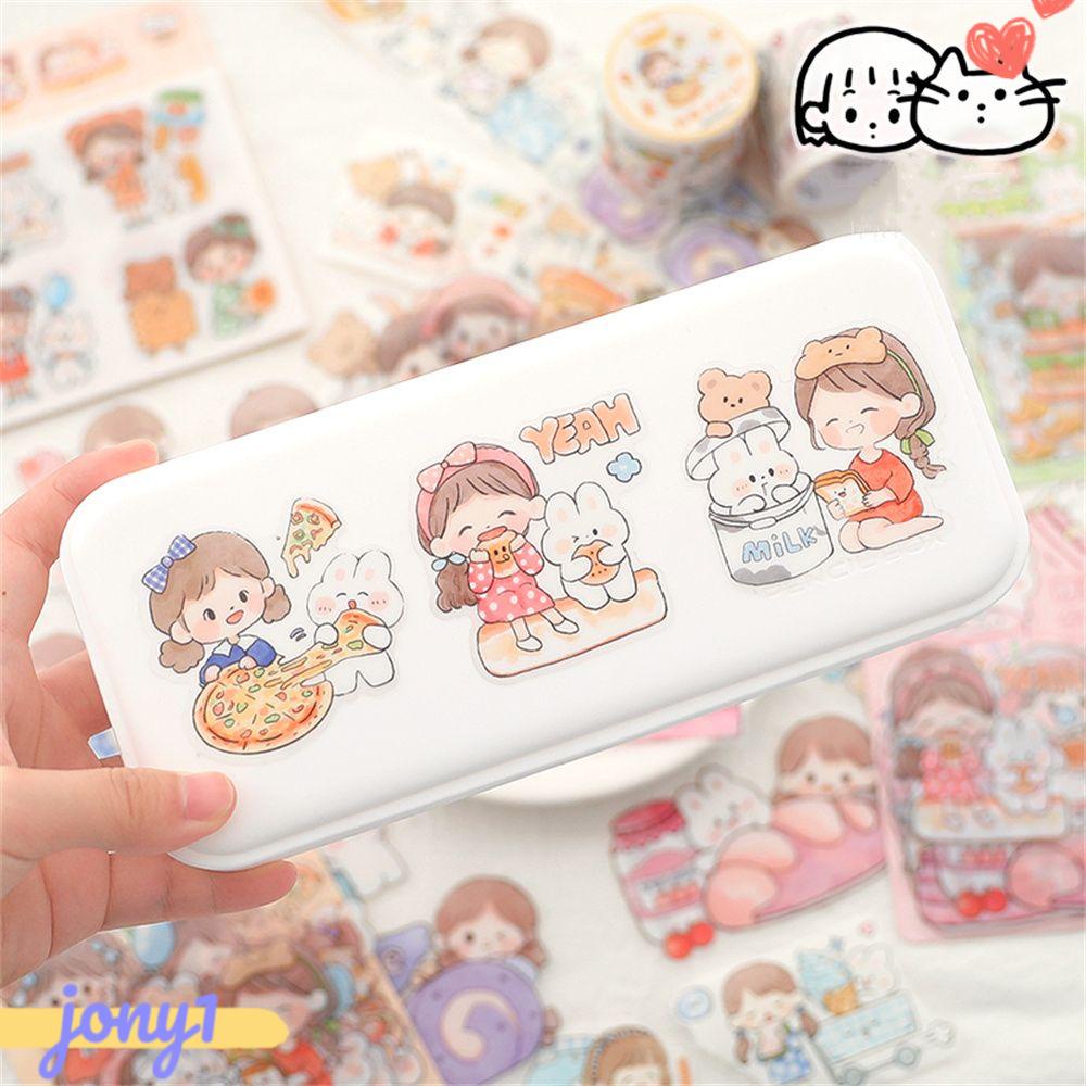 Bộ 27 Miếng Dán Trang Trí Điện Thoại Chống Thấm Nước Hình Thỏ Dễ Thương