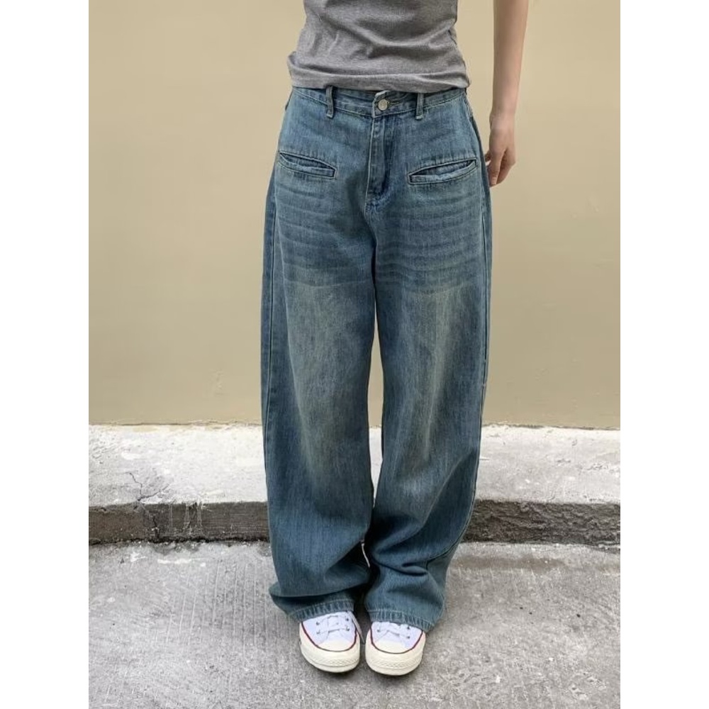 Quần Jean Ống Rộng Thời Trang Mùa Hè Phong Cách Mới 2022 Cho Nam Và Nữ