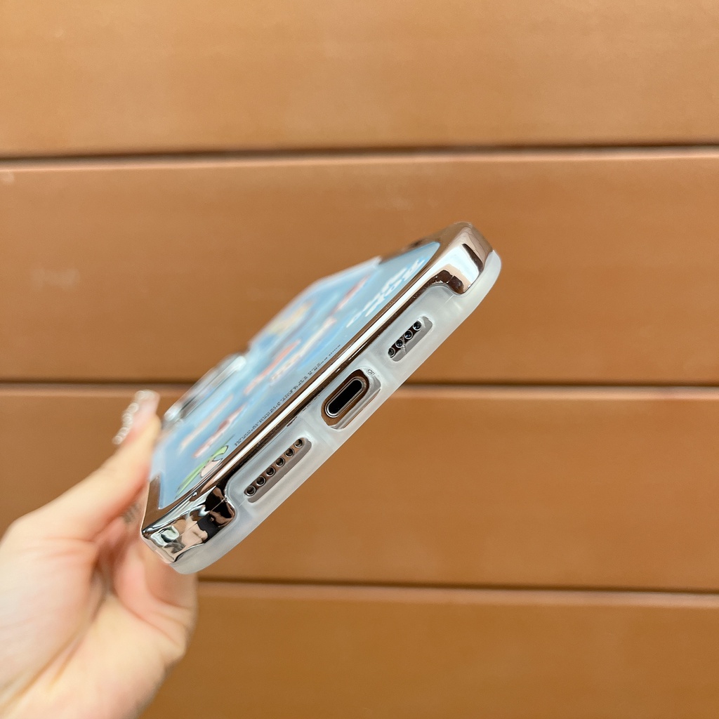 Ốp Điện Thoại Tpu Silicone Mềm Nhám Trong Suốt Chống Sốc In Hình Cún Hoạt Hình Có Giá Đỡ Vô Hình Cho iPhone 14 13 12 11Pro Max