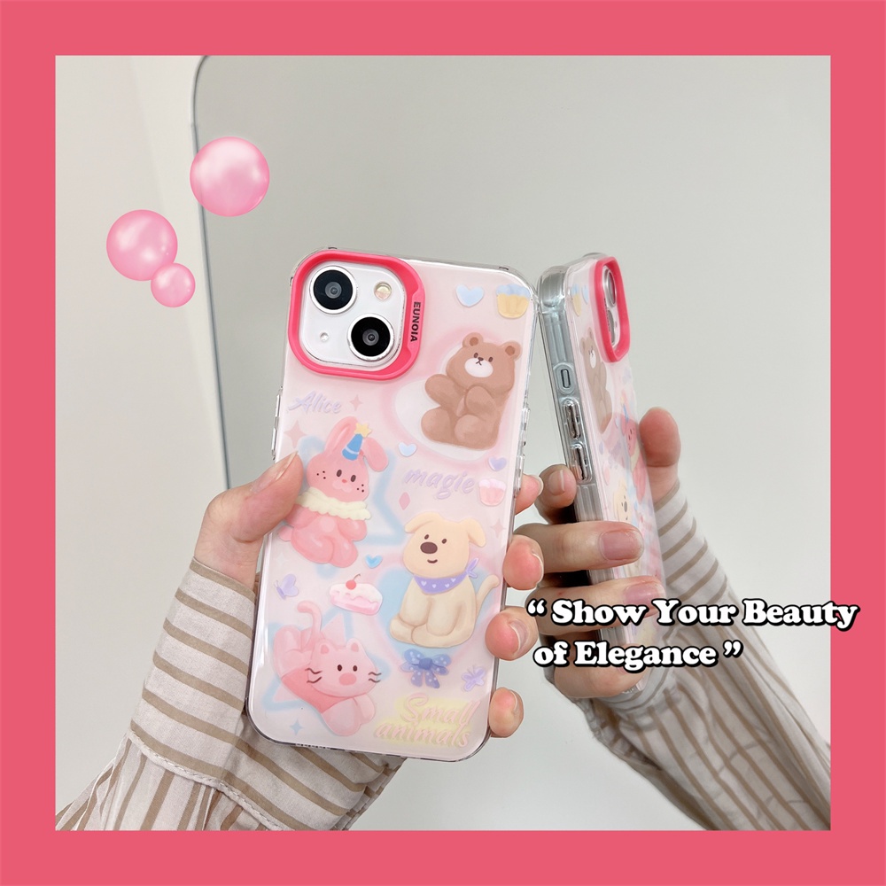 Ốp Điện Thoại TPU Mềm Trong Suốt Họa Tiết Gấu Hoạt Hình Chống Rơi Cho iPhone 14 13 12 11 Pro Max