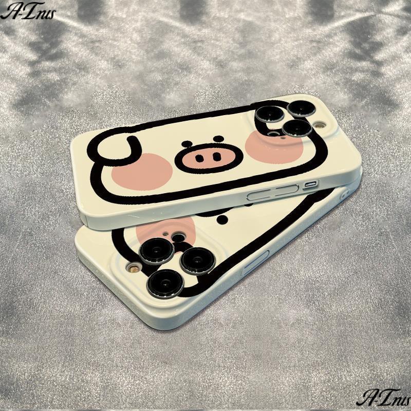 Ốp Điện Thoại Dẻo Họa Tiết Mặt Heo Dễ Thương Chống Sốc Cho iPhone12 11 6In DY5Z Plus 14Pro 7813