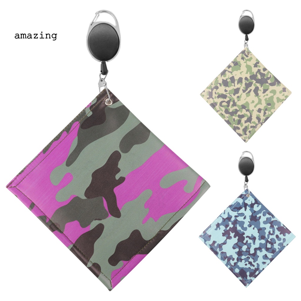 Khăn Lau Gậy Đánh Golf Hai Mặt Kèm Móc Khóa Carabiner Họa Tiết Rằn Ri