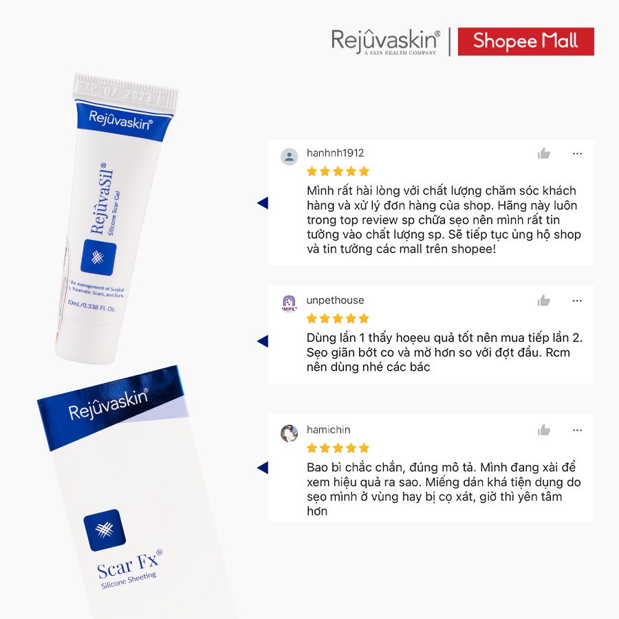 Bộ sản phẩm xóa mờ sẹo lồi Rejuvaskin Scar Heal Kit - DH Beauty