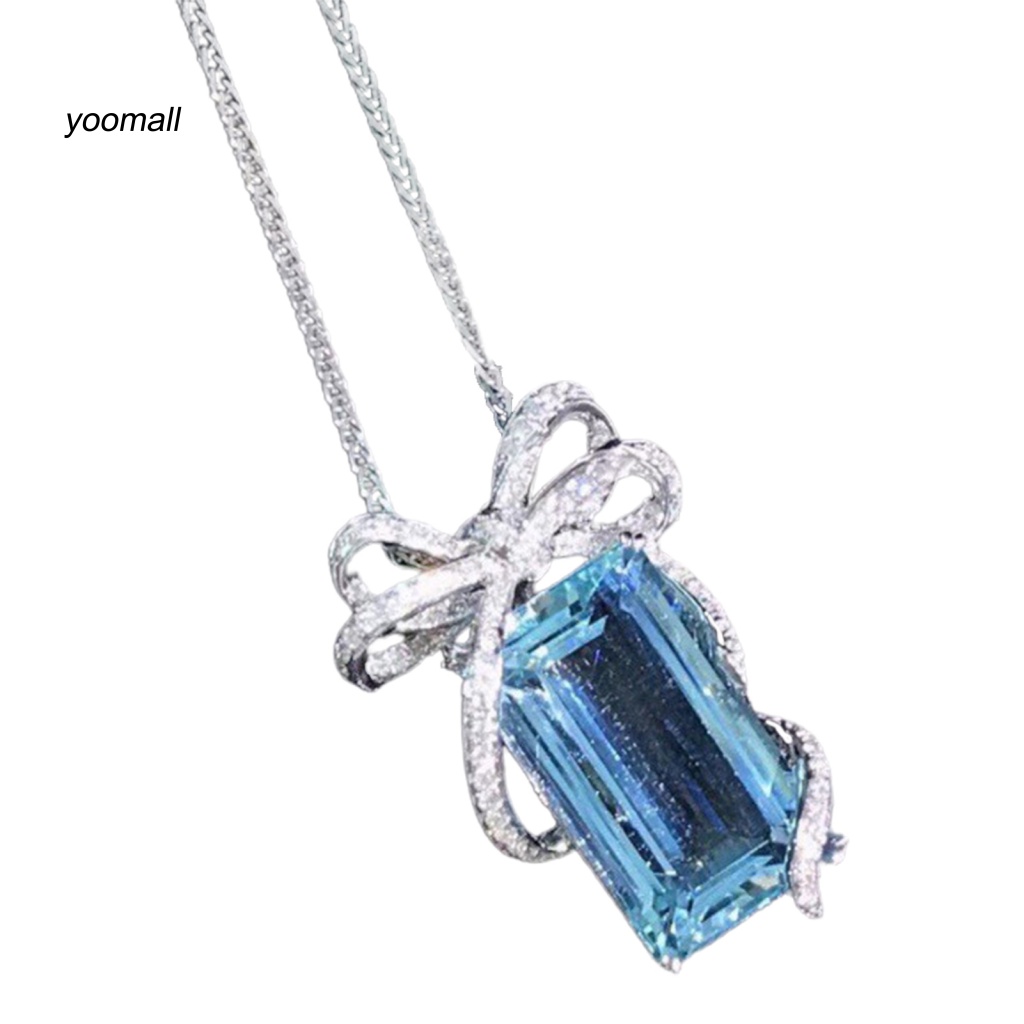 Vòng cổ Mặt Hình Nơ Đính Đá Zircon Lấp Lánh Dễ Phối Đồ Thời Trang Cho Nữ