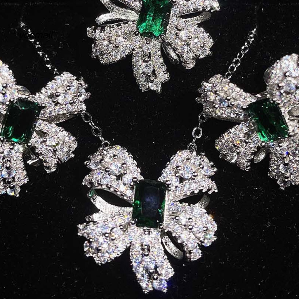 Bộ Trang Sức Vòng cổ / Nhẫn / Bông Tai Bằng Đồng Thiết Kế Tinh Tế Sang Trọng Cho Nữ