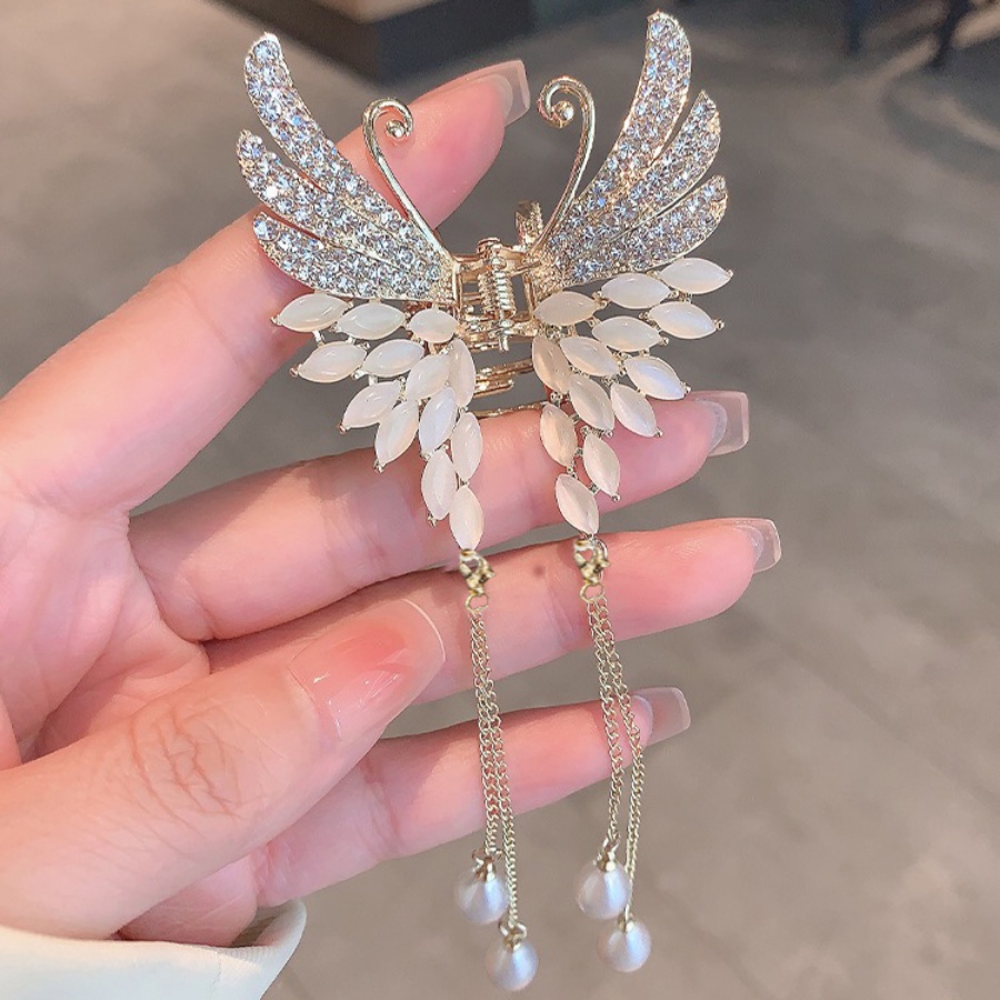 Kẹp Tóc Hình Bướm Đính Ngọc Trai Thời Trang Cho Nữ