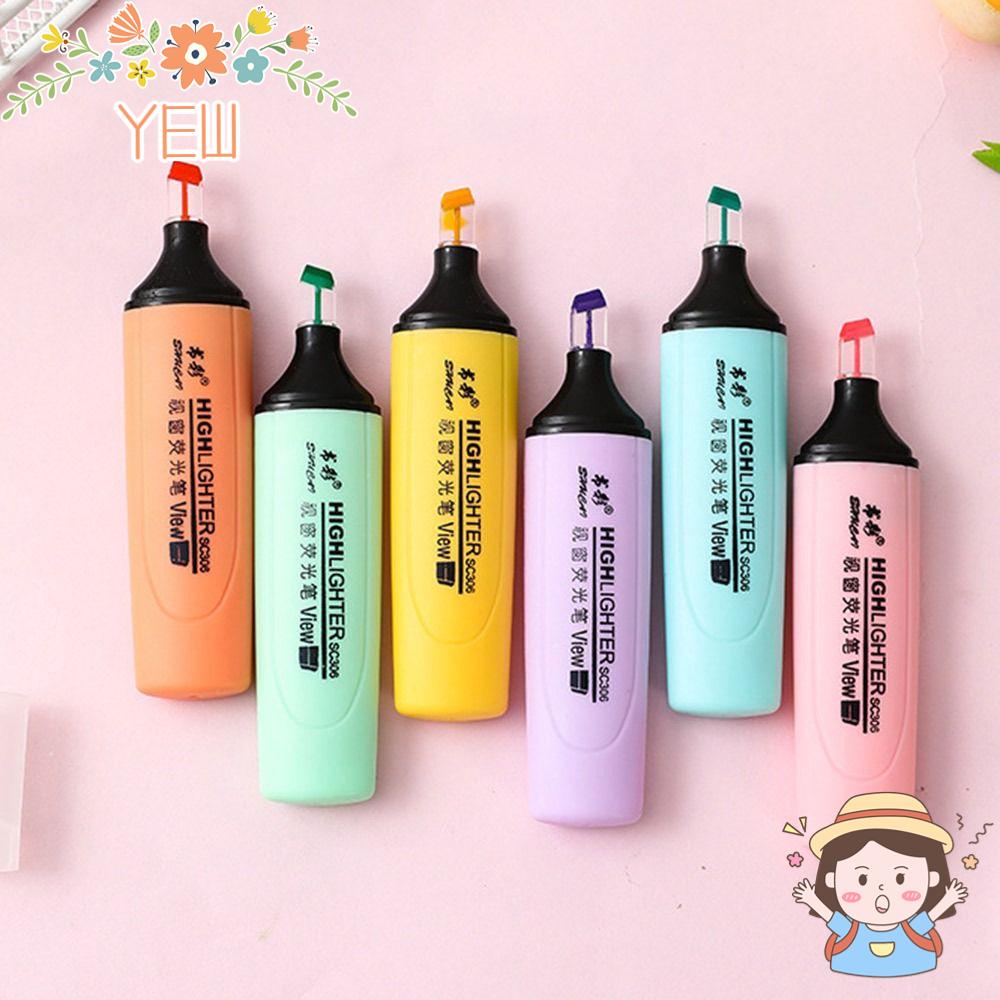 Set 6 Bút Đánh Dấu Màu Pastel Kèm Đầu Trong Suốt Tiện Dụng