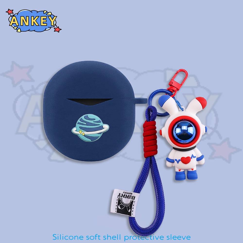 For SoundPEATS Air 4 / Air 3 Deluxe / Capsule 3 Pro Earphone Silicone Case Lovely Astronaut Earbuds Protective Headphone Cover Headset Skin with Pendant
