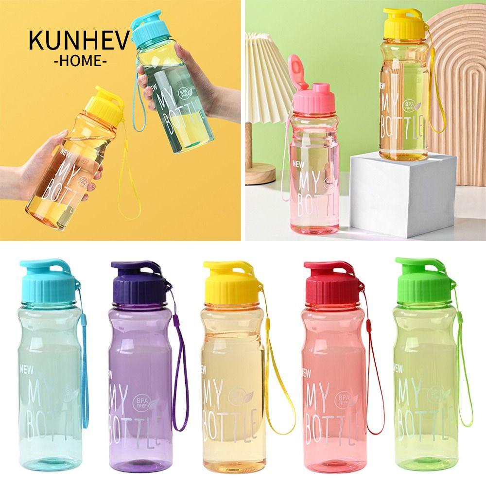 KUNHEV Bình Nước Nhựa Trong Suốt Nhiều Màu Dung Tích 650ml