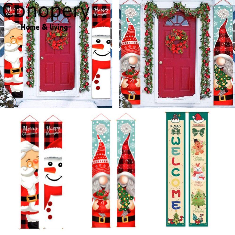 CONOPERY Cặp Đôi Trang Trí Cửa Phong Cách Giáng Sinh