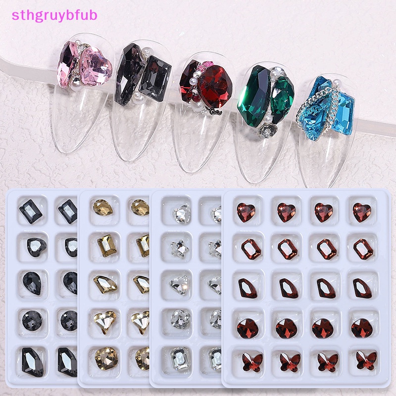Set 20 Viên Đá Pha Lê 3D Nhiều Màu Trang Trí Móng Tay