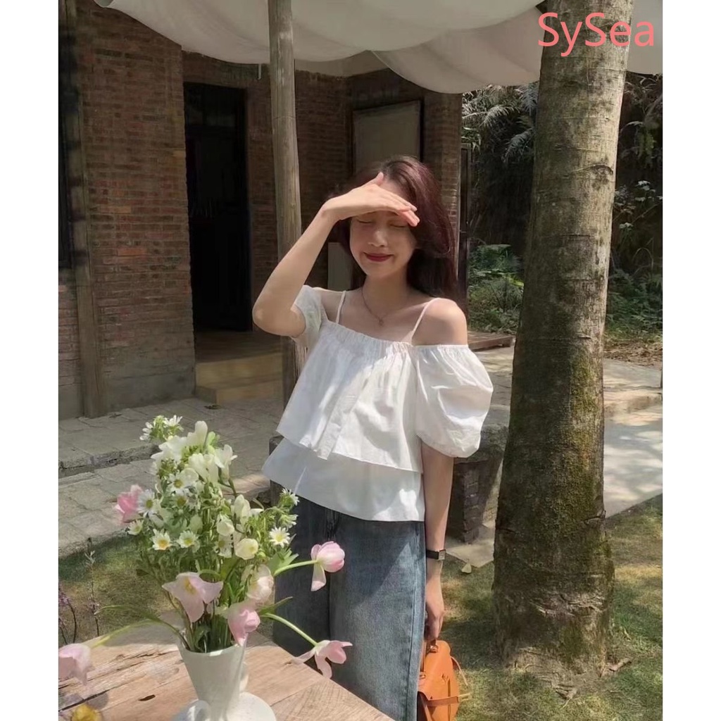 Áo Kiểu Tay Phồng Cổ Vuông Thời Trang Hè Trẻ Trung Cho Nữ