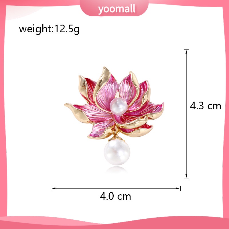 [YM] Trâm Cài Áo Hình Hoa Sen Màu Hồng Thanh Lịch Đơn Giản