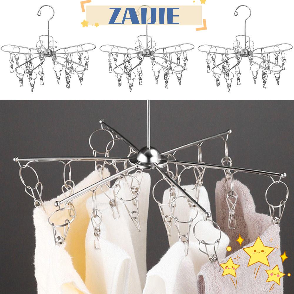 ZAIJIE24 Giá Phơi Khô Đồ Dùng Bằng Thép Không Gỉ 24 Có Thể Gấp Gọn Tiện Dụng