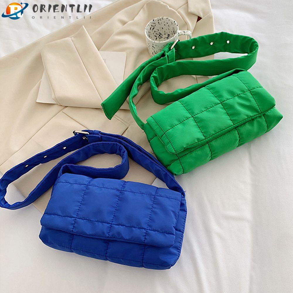 ORIENTLII Túi Kẹp Nách Vải Cotton Họa Tiết Kẻ Sọc Cỡ Lớn Giữ Ấm