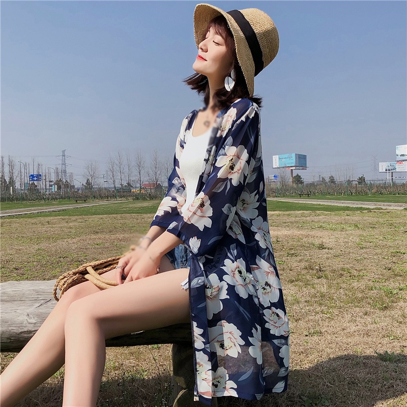 Áo Khoác Cardigan Dáng Dài Chống Nắng Thời Trang Mùa Hè Phong Cách Hàn Quốc Cho Nữ