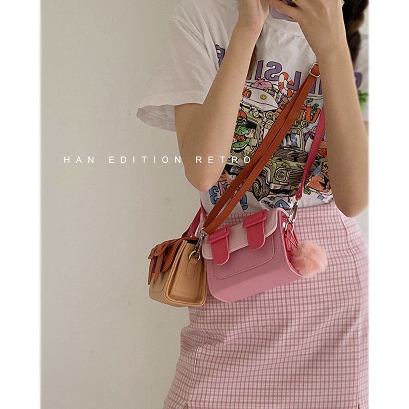 Túi Đựng Son Môi Hình Vuông Nhỏ Màu Sắc Tương Phản Thời Trang Cho Nữ