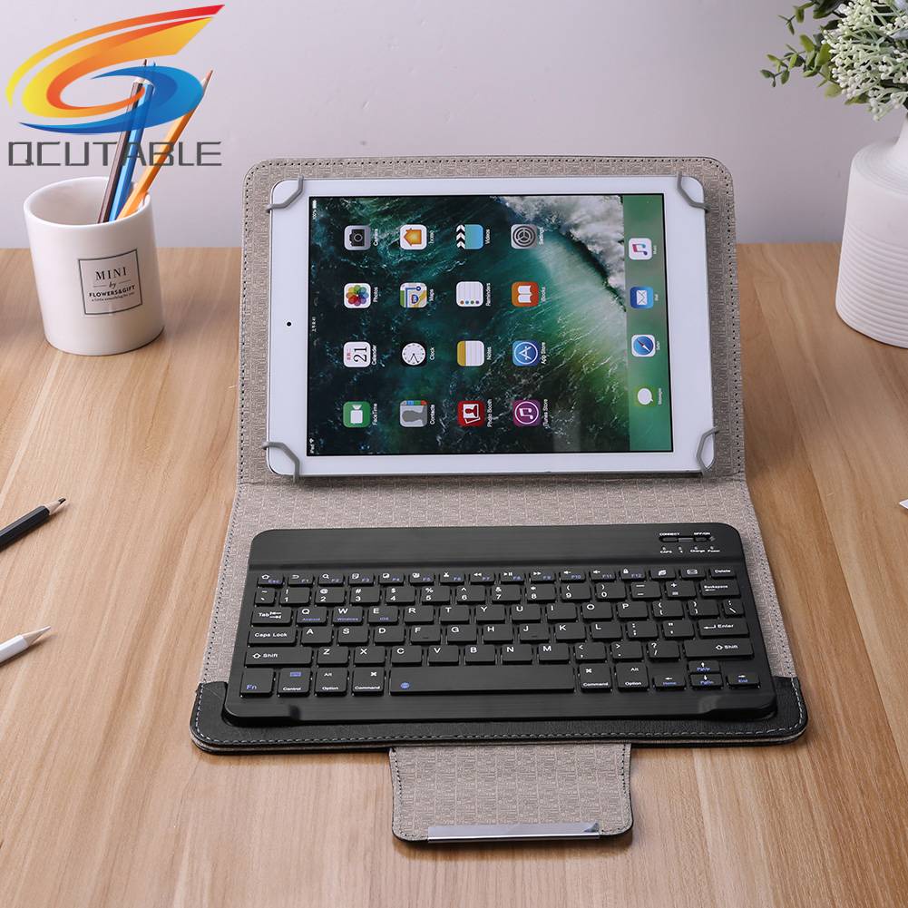 Bao Da PU Kèm Bàn Phím Bluetooth Không Dây Cho Máy Tính Bảng 9 10 inch