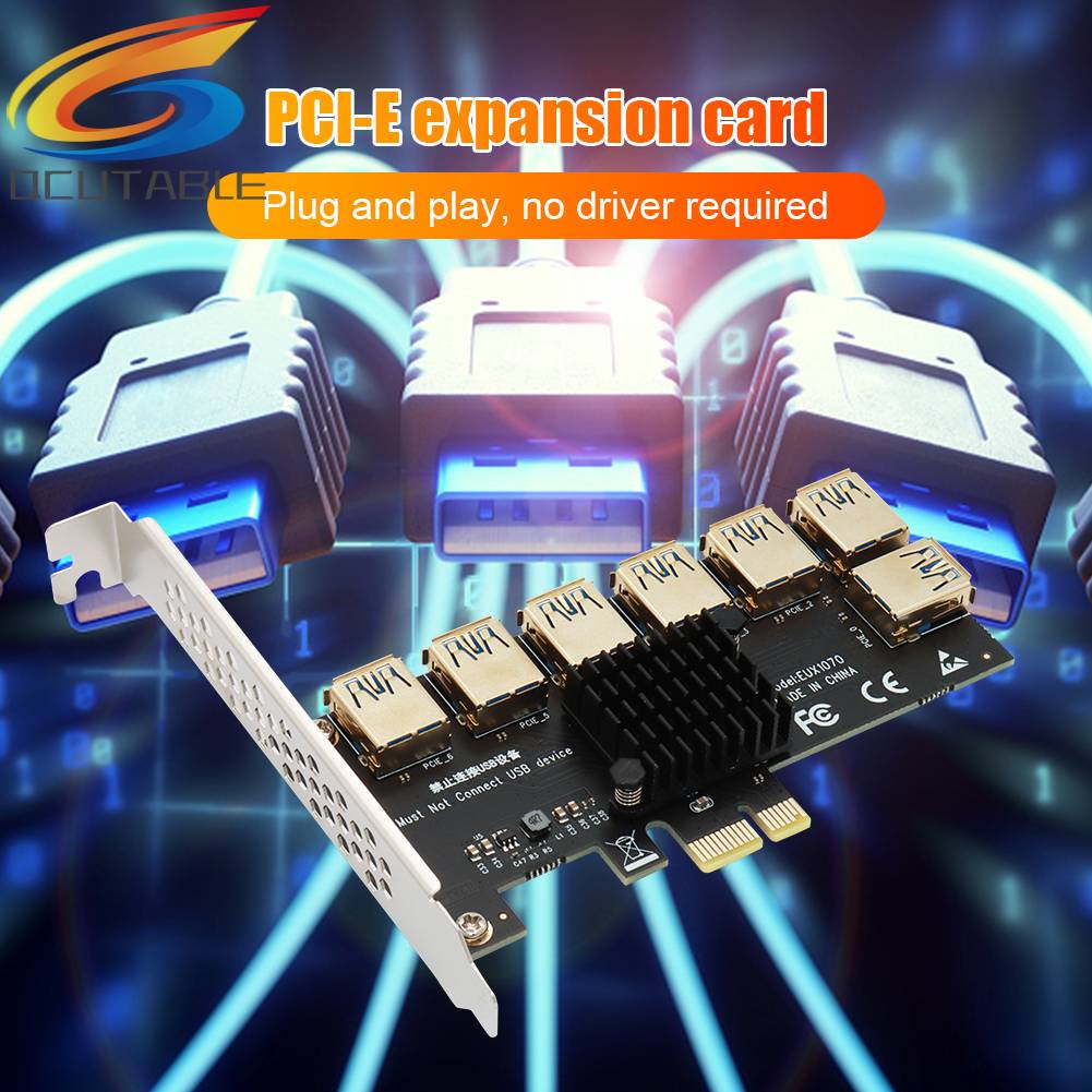 Card Mở Rộng PCI-E 1x 1 Sang 7 Kèm Cáp USB 3.0
