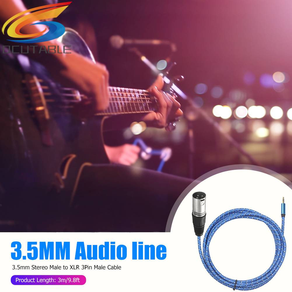 Cáp Âm Thanh Bện Dây Dài 3m / 9.8ft 3.5mm TRS Sang XLR 3Pin