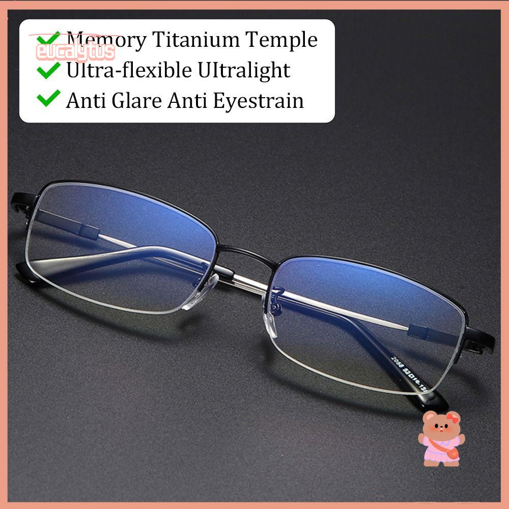 EUTUS Kính Đọc Sách Nửa Gọng Chống Ánh Sáng Xanh Phong Cách Cổ Điển Thời Trang