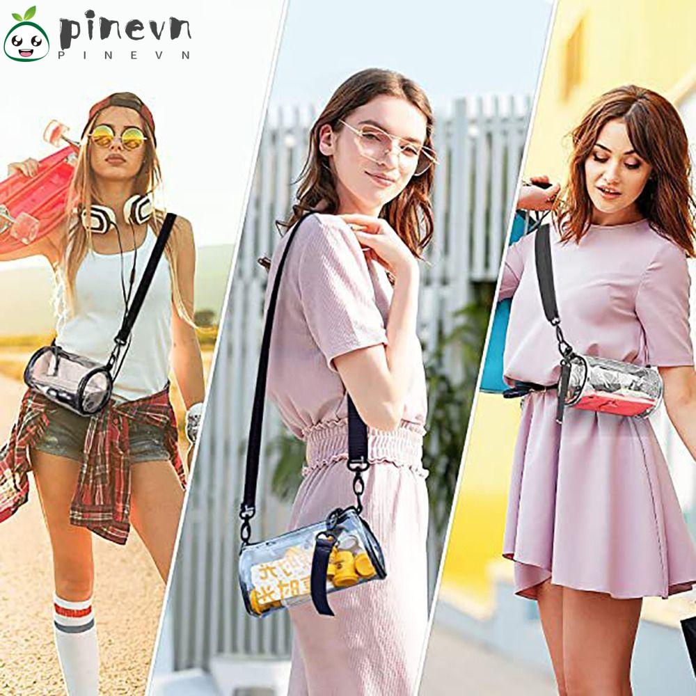 PINEVN Túi Xách Hình Trụ Trong Suốt Chống Thấm Nước Có Thể Điều Chỉnh Kích Cỡ