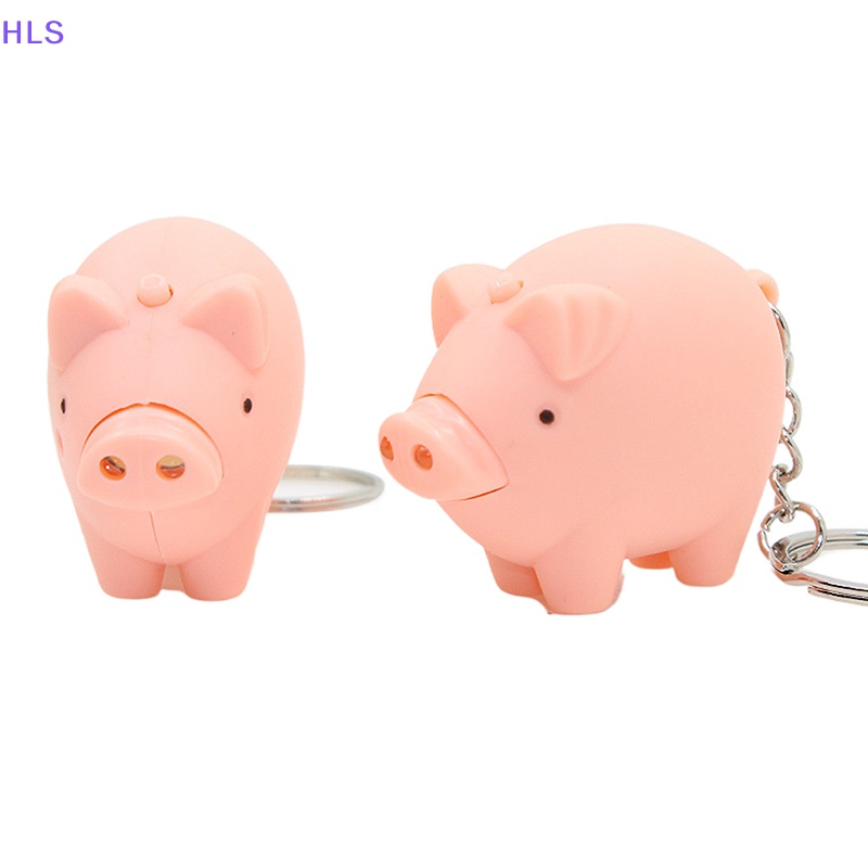 Móc Khóa Hình Heo Con Có Đèn LED Dễ Thương