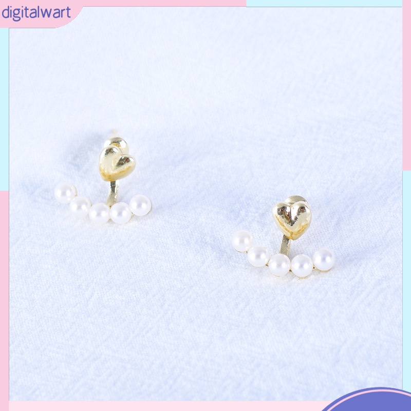 [DG] Một Cặp Bông Tai Ngọc Trai Hình Trái Tim Sang Trọng Cá Tính Dành Cho Nữ