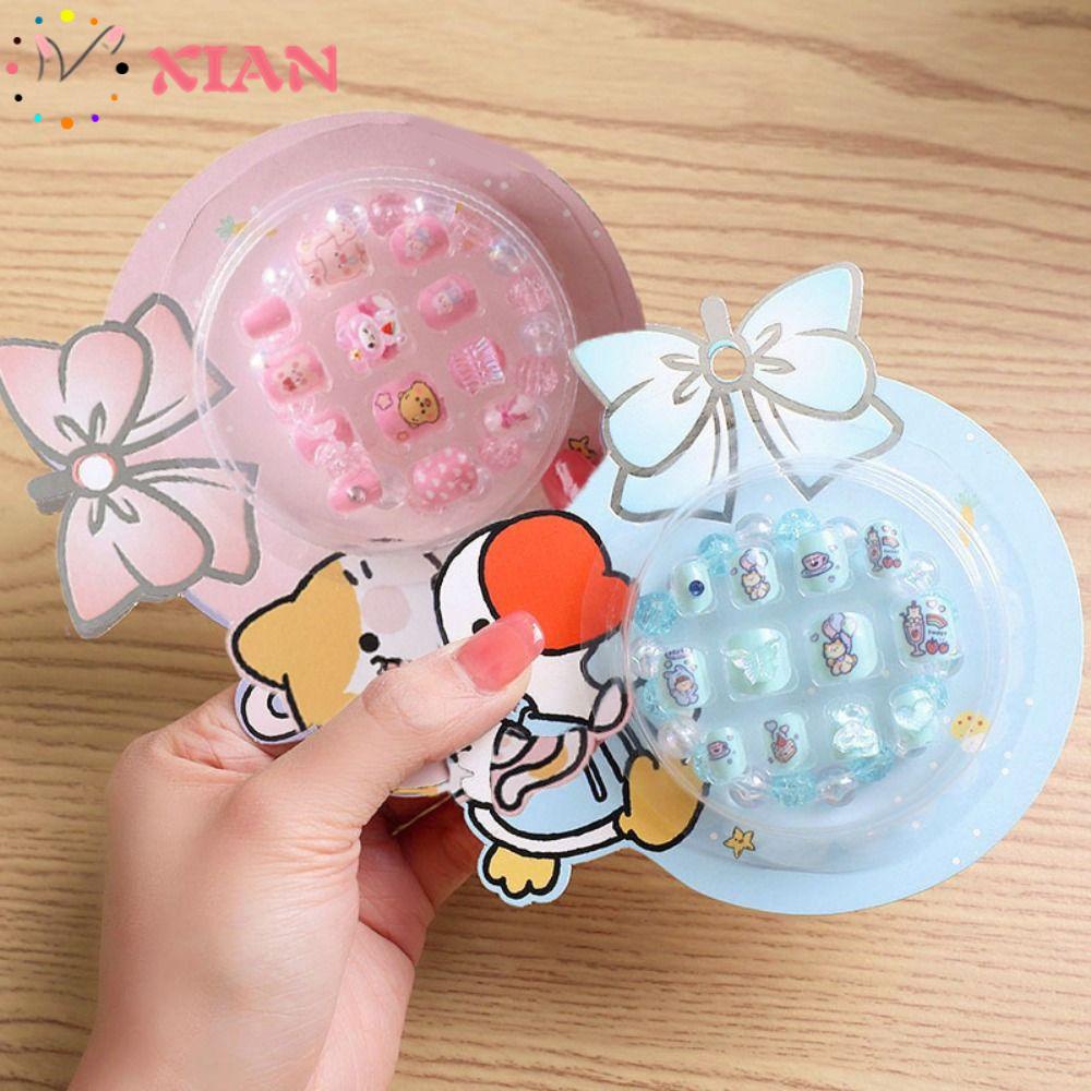 XIANTIN Set 24 Móng Tay Giả Hình Thỏ Dễ Thương