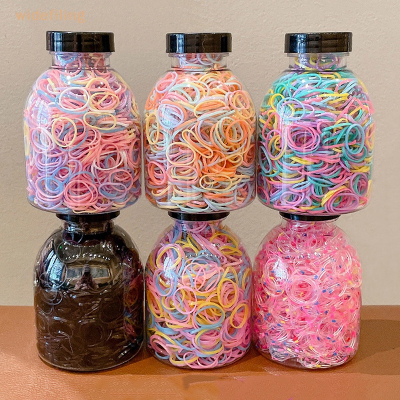 Bộ 1000 Dây Thun Buộc Tóc Nhiều Màu Sắc Dùng Một Lần Dành Cho Bé Gái