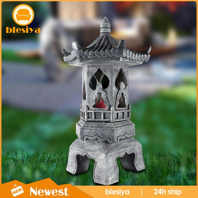 [Blesiya] Bức Tượng Đèn Lồng Năng Lượng Mặt Trời Polyresin Cho Lối Đi Nông Trại