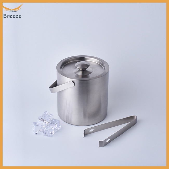 Xô Làm Đá Bằng Thép Không Gỉ Hai Lớp Cách Nhiệt 1.3l Dùng Cho Quán Bar / Nhà Ở