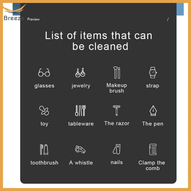 Máy Làm Sạch Kính Mắt / Trang Sức / Đồng Hồ Bằng Sóng Siêu Âm Tần Số Cao 45000hz