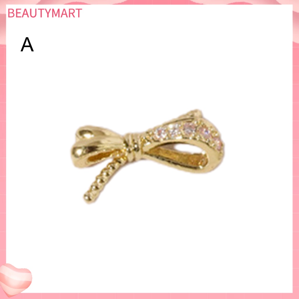 Phụ Kiện Đính Đá Zircon Hình Nơ Siêu Sáng Bóng Trang Trí Móng Tay DIY