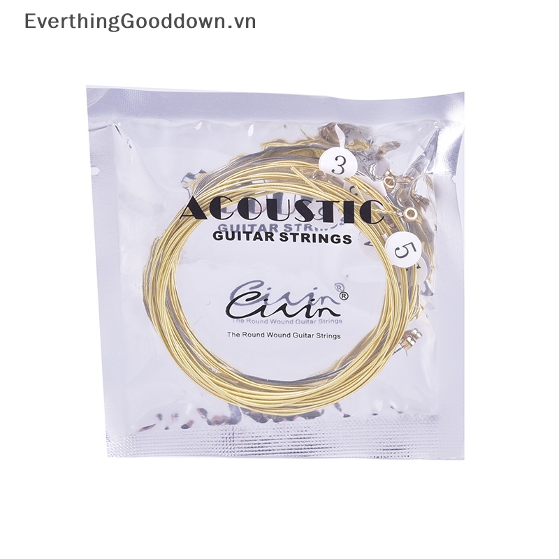 Everthingooddown set 6 Dây Đàn Ghi Ta Đầu Lục Giác Lõi Thép Đồng Thau Thông Dụng vn