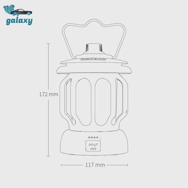 Galaxy Đèn Led Cắm Trại Sạc Usb Chống Nước Có Móc Treo