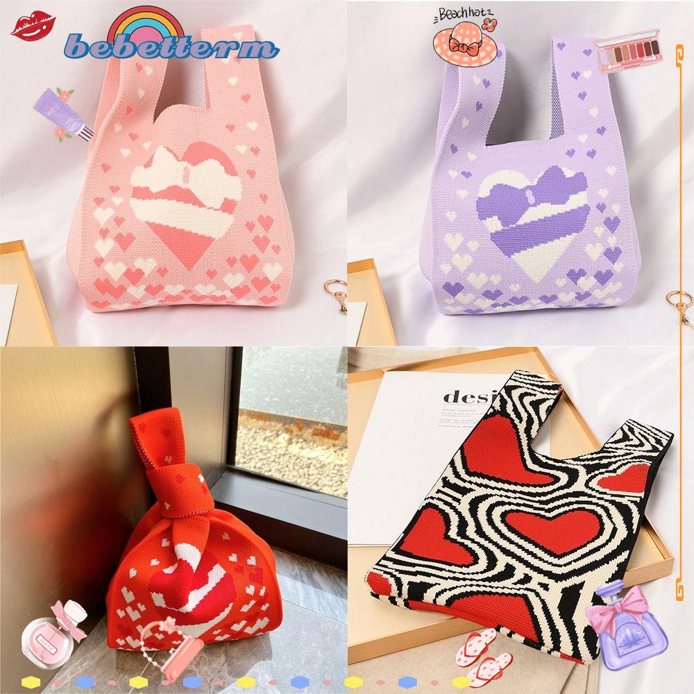 BEBETTERM Túi Xách Mini Đan Len Đeo Vai Thời Trang Xinh Xắn Cho Nữ