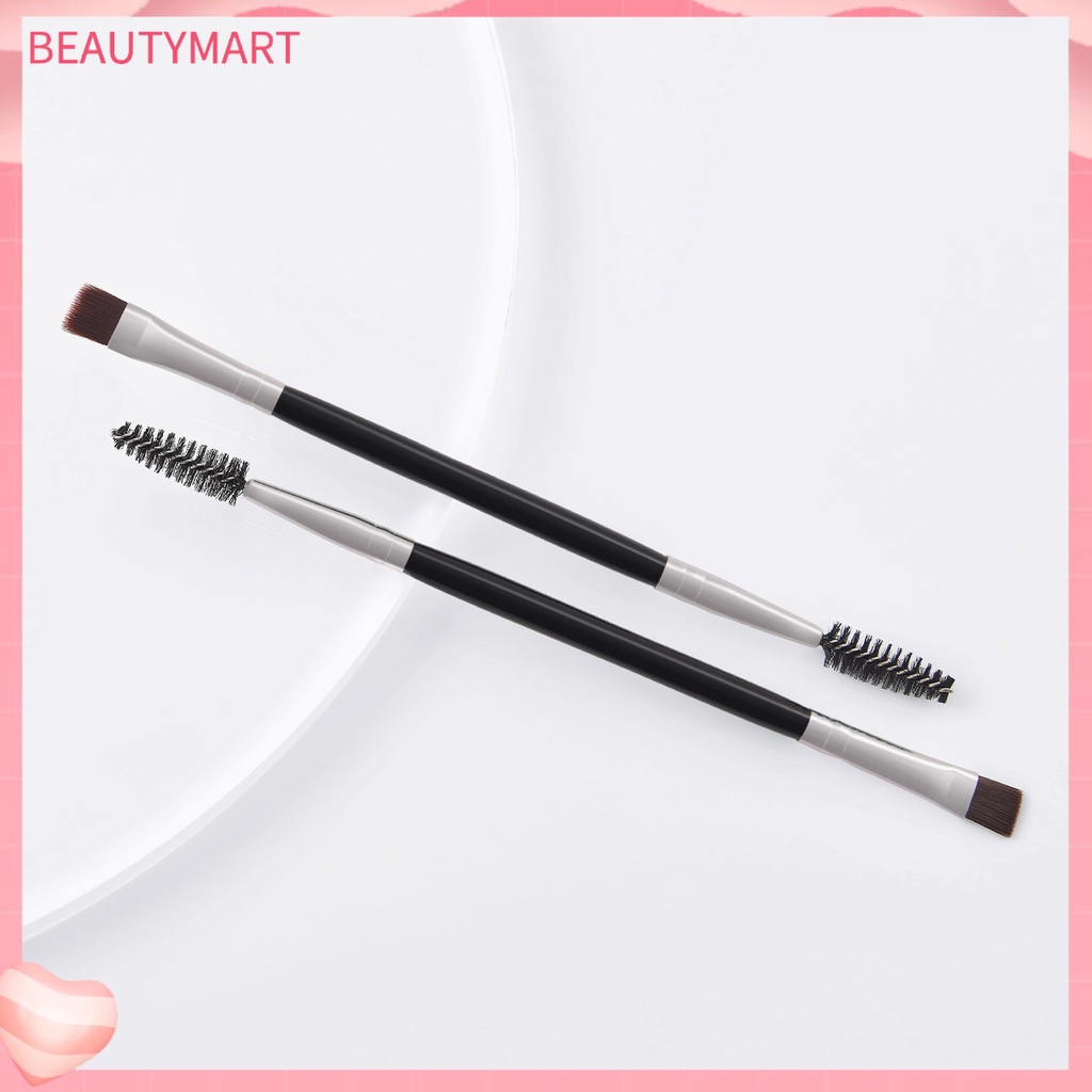 Set 2 Cọ Trang Điểm Lông Mi Thiết Kế Xoắn Ốc Màu Bạc / Đen Thiết Kế Tay Cầm Bằng Gỗ Tiện Lợi Dành Cho Nữ