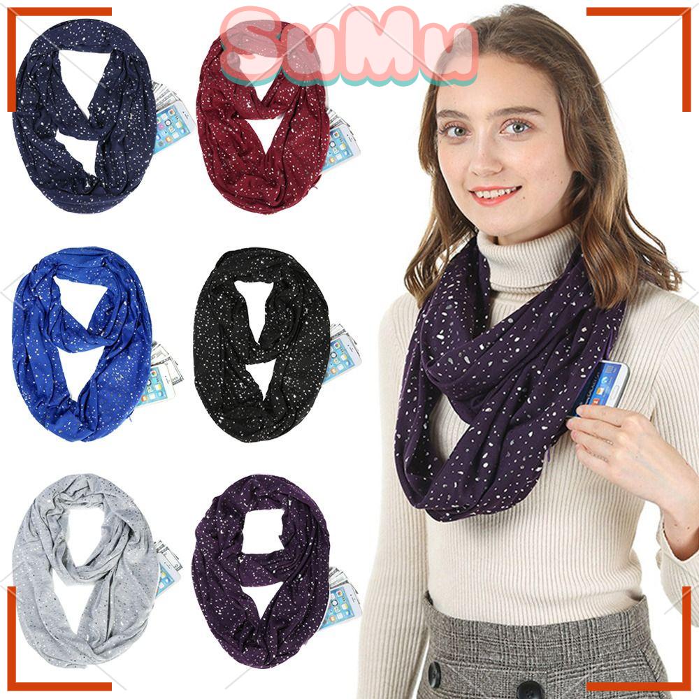 SUMU Khăn Choàng Cổ Giữ Ấm Có Khóa Kéo Cho Nam Và Nữ