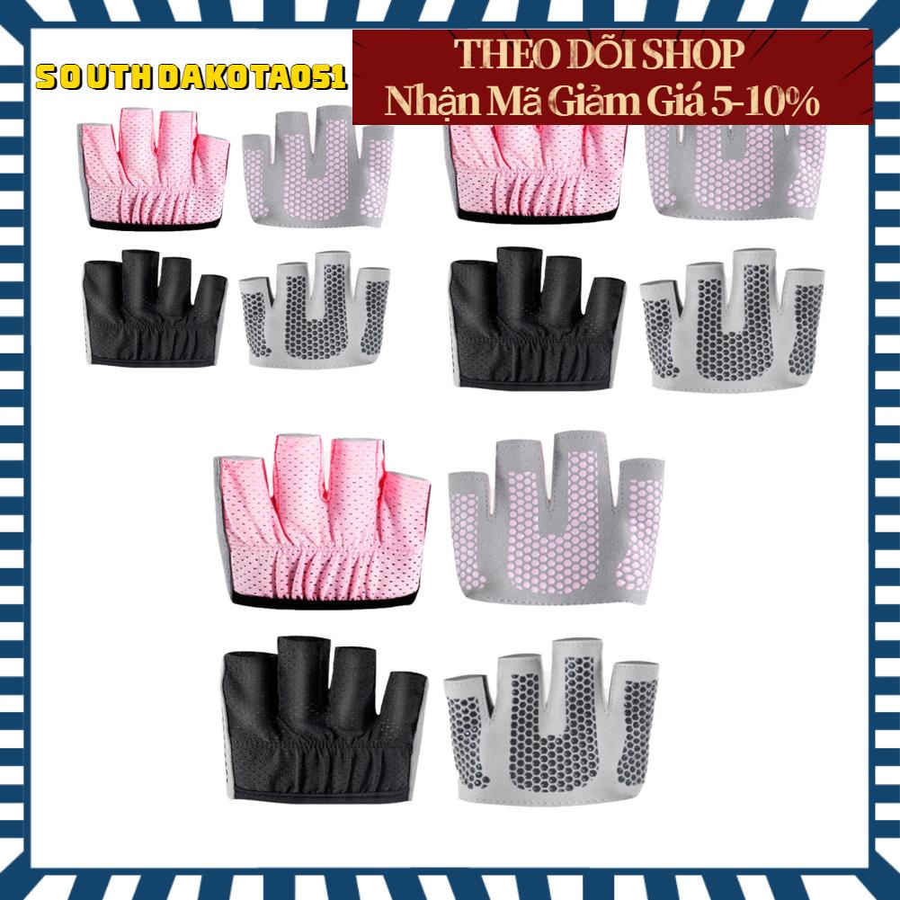 Southdakota051 Găng tay Micro Yoga Pilates cho nữ Chống trượt 4 ngón nửa tối giản để tập luyện thể hình