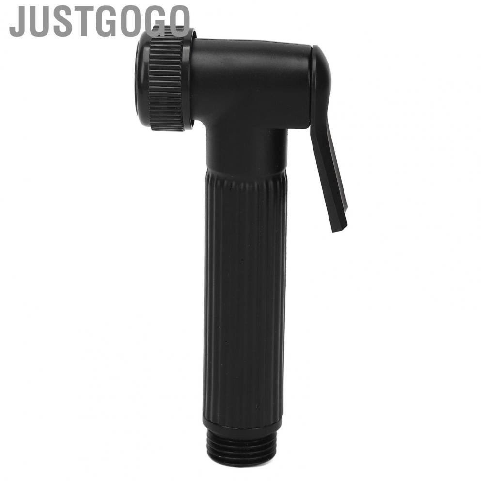 Justgogo Bidet Sprayer Head Supercharging Press Type Handheld for Toilet Black / Silver Hair Barber Salon q