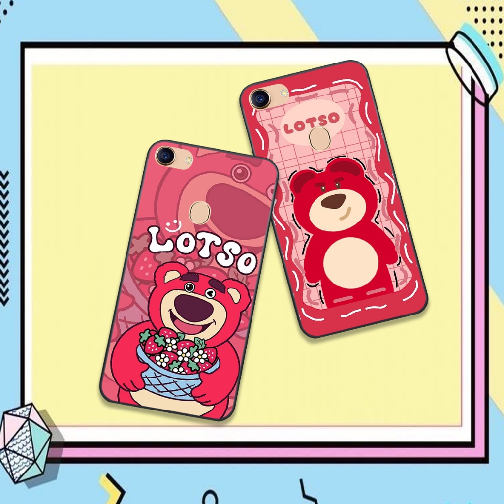Ốp Oppo F5 / F5 Youth / F7 / F7 Youth in hình gấu dâu bae lotso hồng cute dễ thương đẹp hot trend