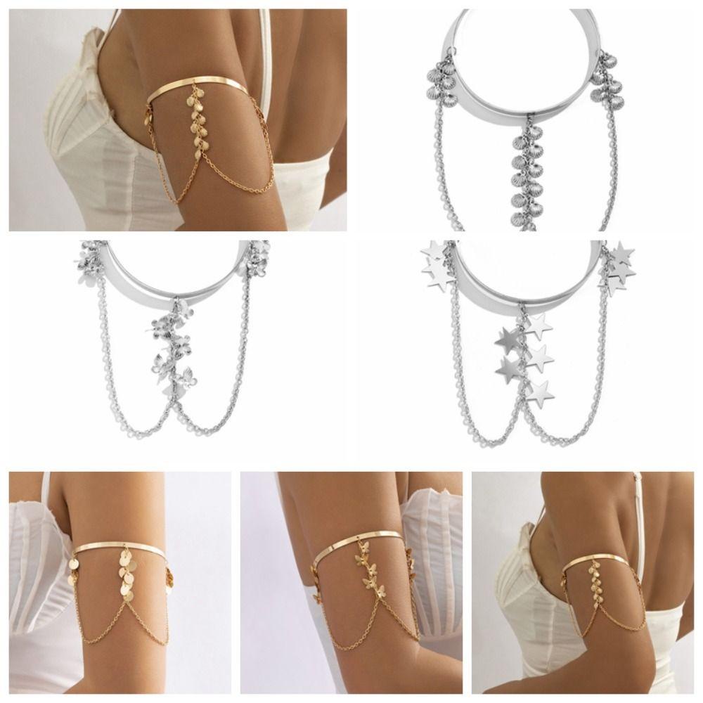 Mxgoods Vòng Đeo Cánh Tay Dạng Hở Bằng Kim Loại Mặt Hình Bướm Thời Trang Cho Cô Dâu