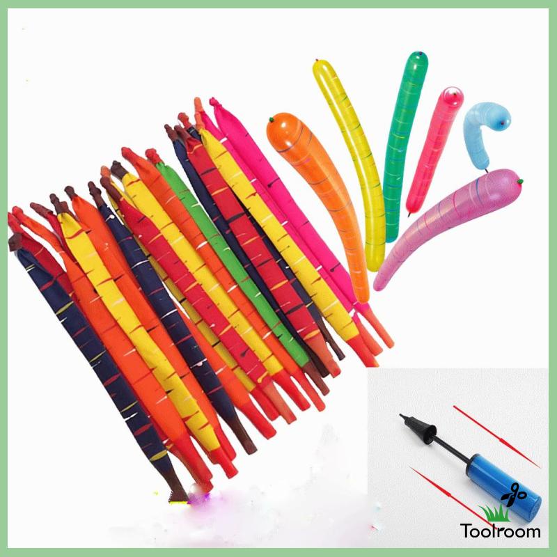 Bộ 50 Bong Bóng Cao Su Dài Phối Hình Tên Lửa Kèm Đồ Bơm Cho Bé