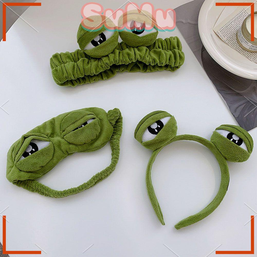 SUMU Băng Đô Cài Tóc Co Giãn Bản Rộng Hình Chú Ếch Vui Nhộn Dễ Thương Thời Trang Cho Nữ
