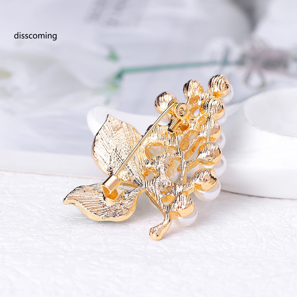 Đầm Nữ Kiểu Dáng Dễ Thương Xinh Xắn Hợp Thời Trang| Ghim Cài Áo Hình Chùm Nho Đính Ngọc Trai Nhân Tạo